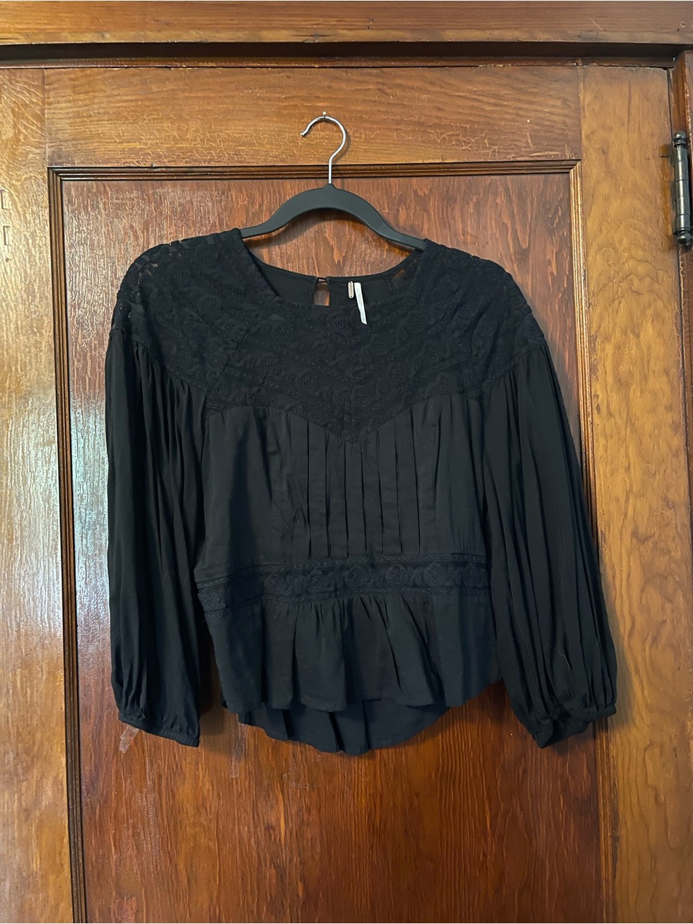 Free People Peplum blouse with Lace collar